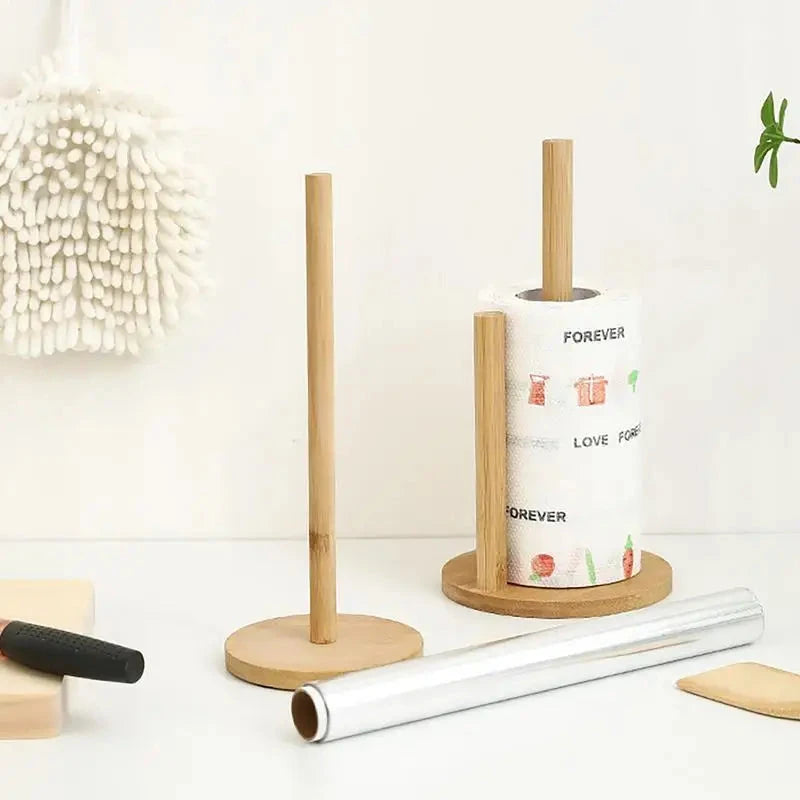 Natural Bamboo Paper Towel Holder