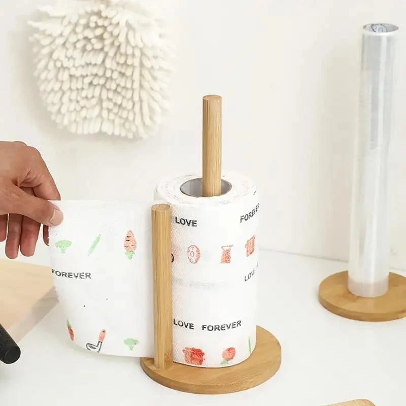 Natural Bamboo Paper Towel Holder