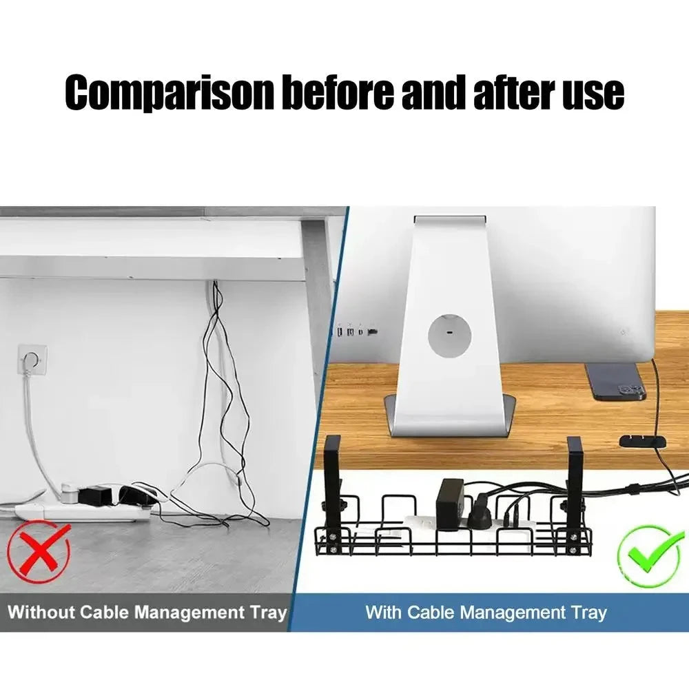Under-Desk Cable Management Tray