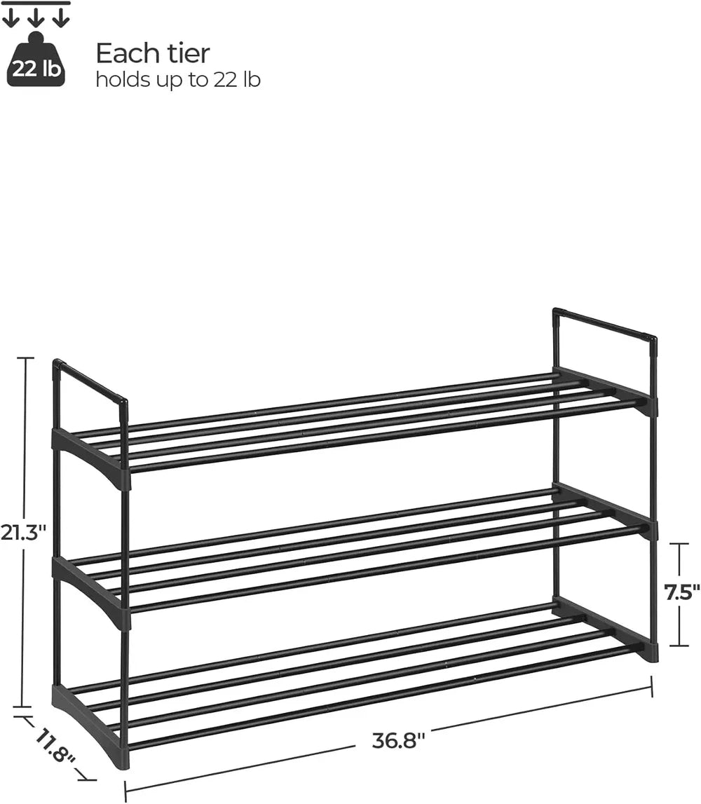 3-Tier Metal Shoe Rack