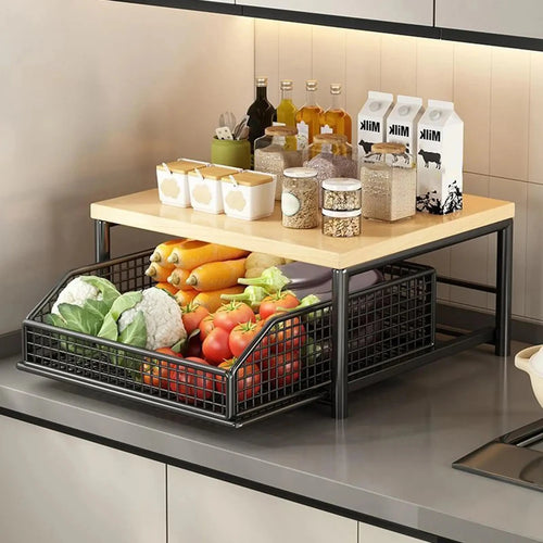 2-Tier Metal Kitchen Organizer