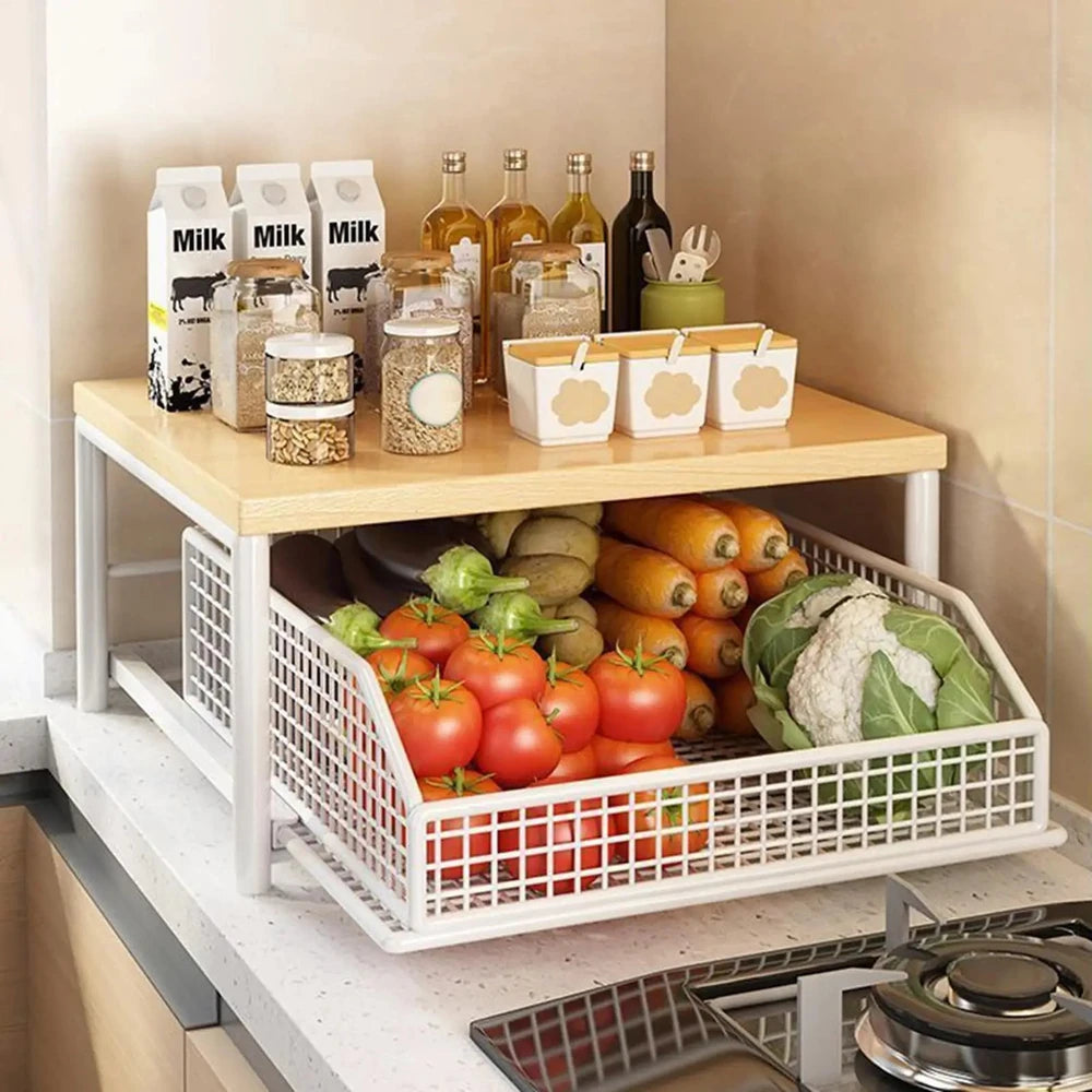 2-Tier Metal Kitchen Organizer