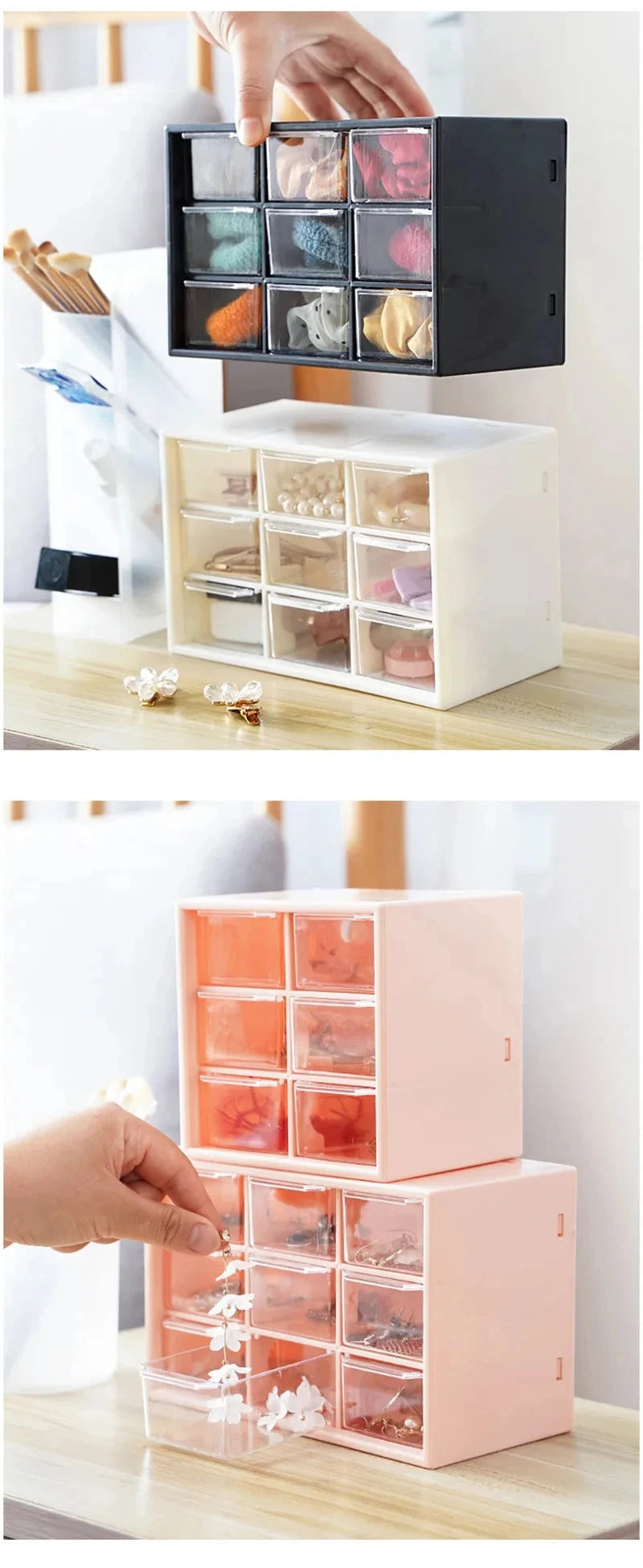 Compact Multi-Compartment Cosmetic Organizer