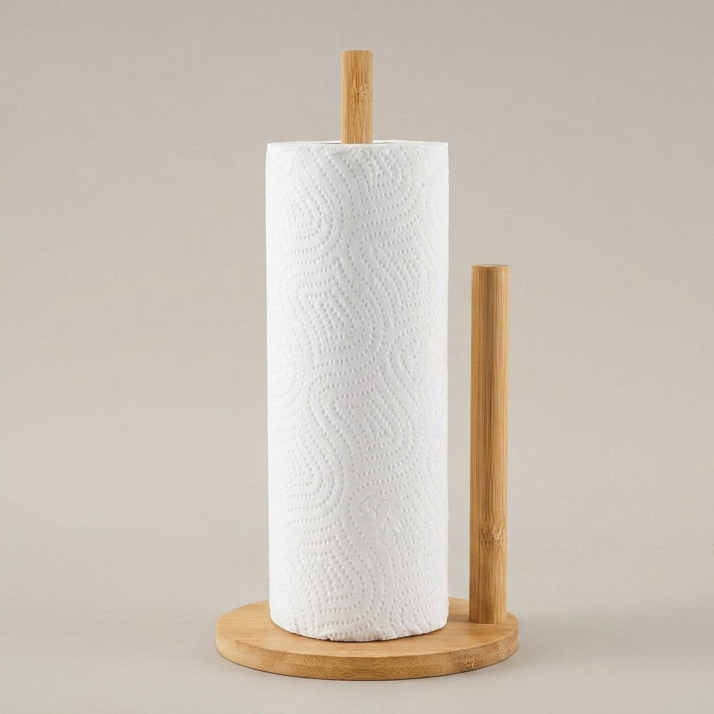 Natural Bamboo Paper Towel Holder