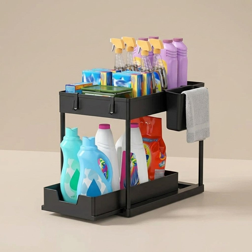 Two-Tier Sliding Under-Sink Organizer